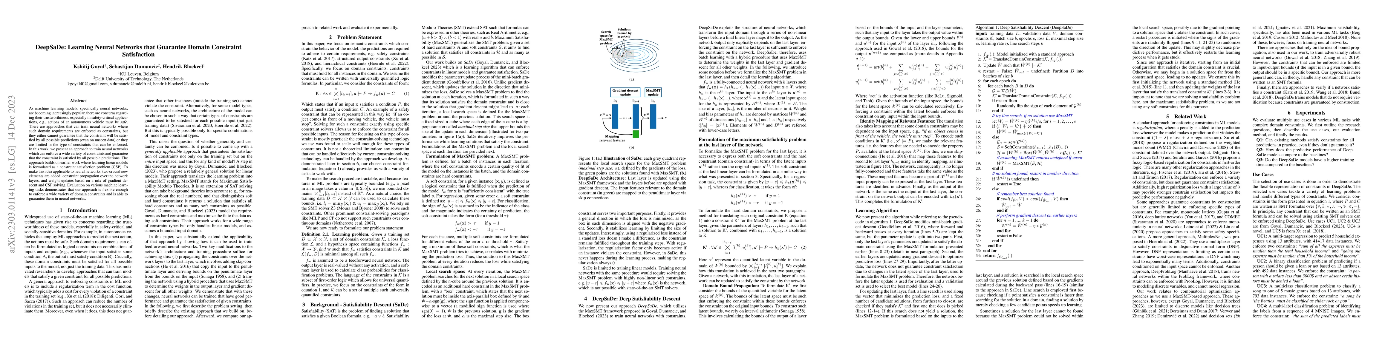 Thumbnail for DeepSaDe: Learning Neural Networks that Guarantee Domain Constraint
  Satisfaction