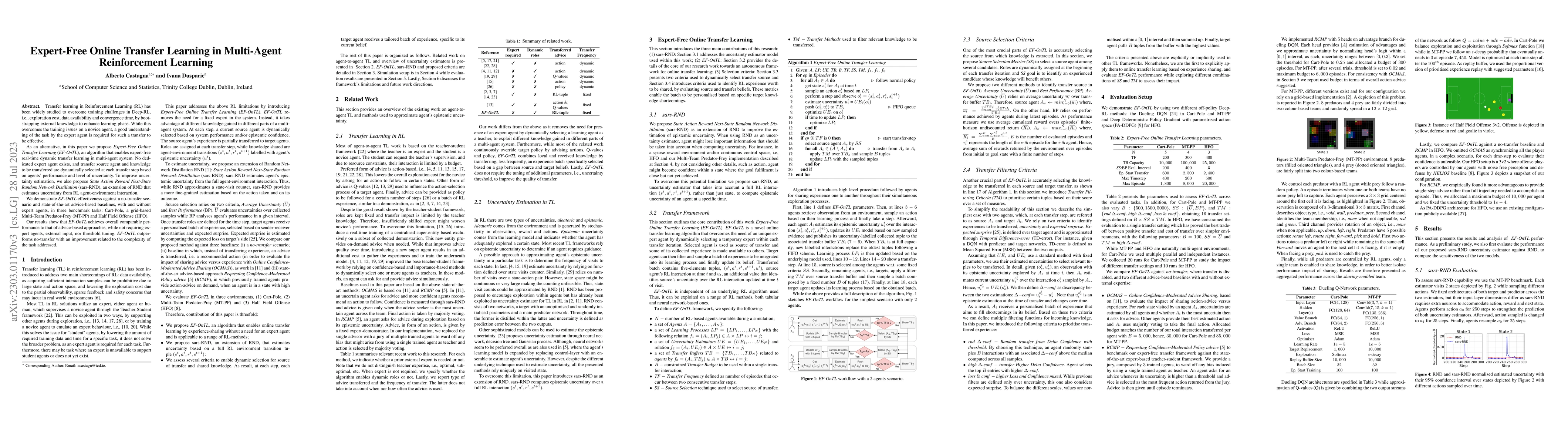 Thumbnail for Expert-Free Online Transfer Learning in Multi-Agent Reinforcement
  Learning
