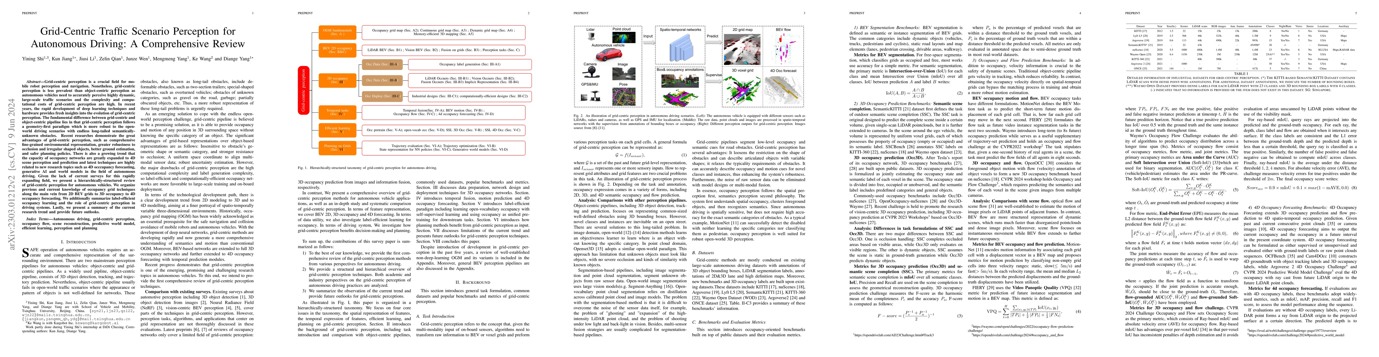 Thumbnail for Grid-Centric Traffic Scenario Perception for Autonomous Driving: A
  Comprehensive Review