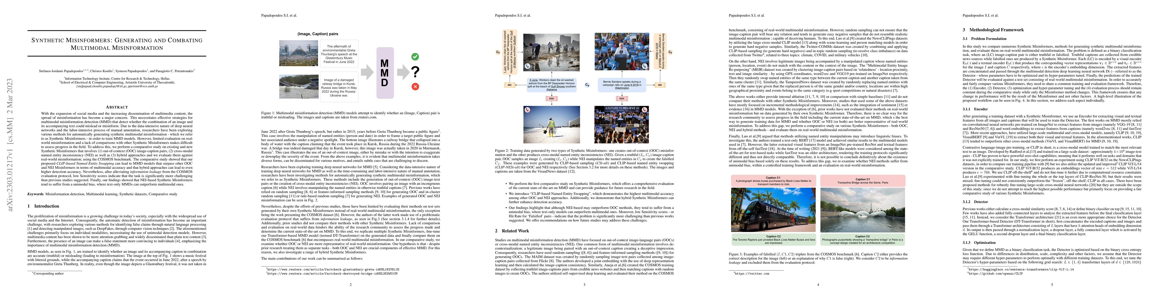 Thumbnail for Synthetic Misinformers: Generating and Combating Multimodal
  Misinformation