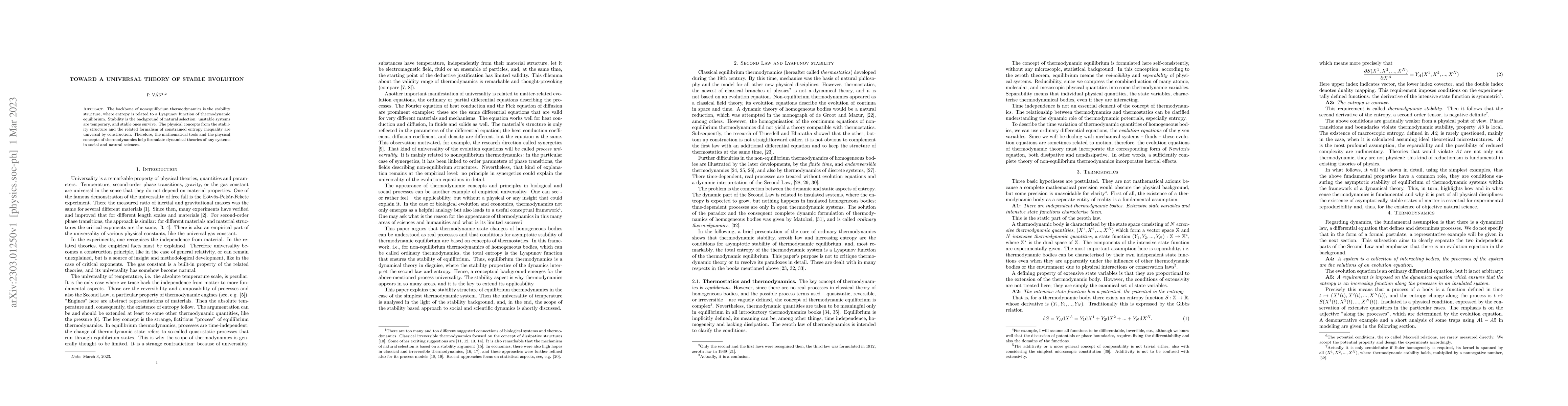 Thumbnail for Toward a Universal Theory of Stable Evolution