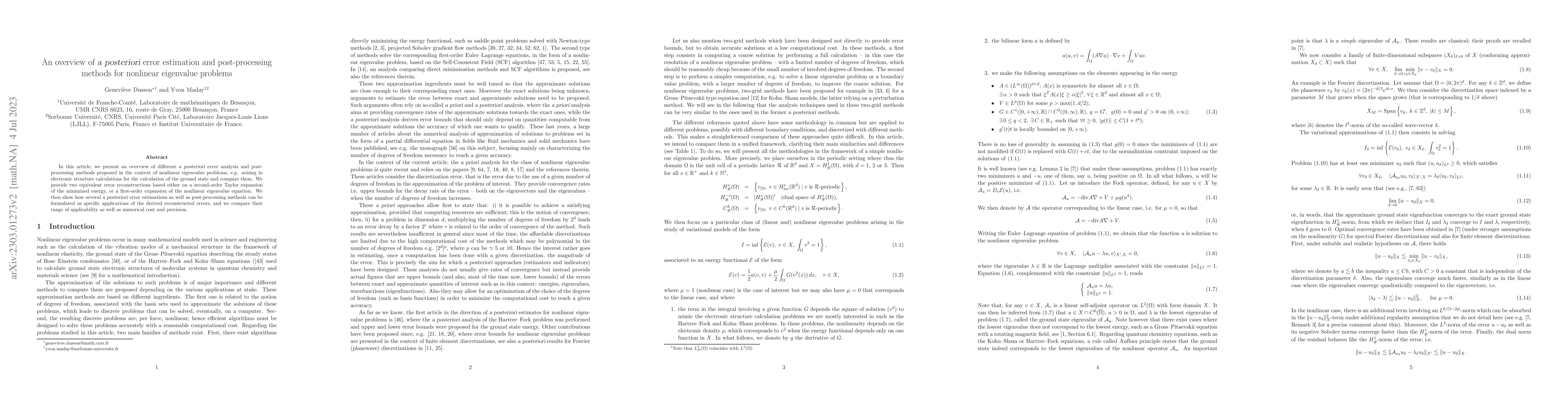 Thumbnail for An overview of a posteriori error estimation and post-processingmethods
  for nonlinear eigenvalue problems