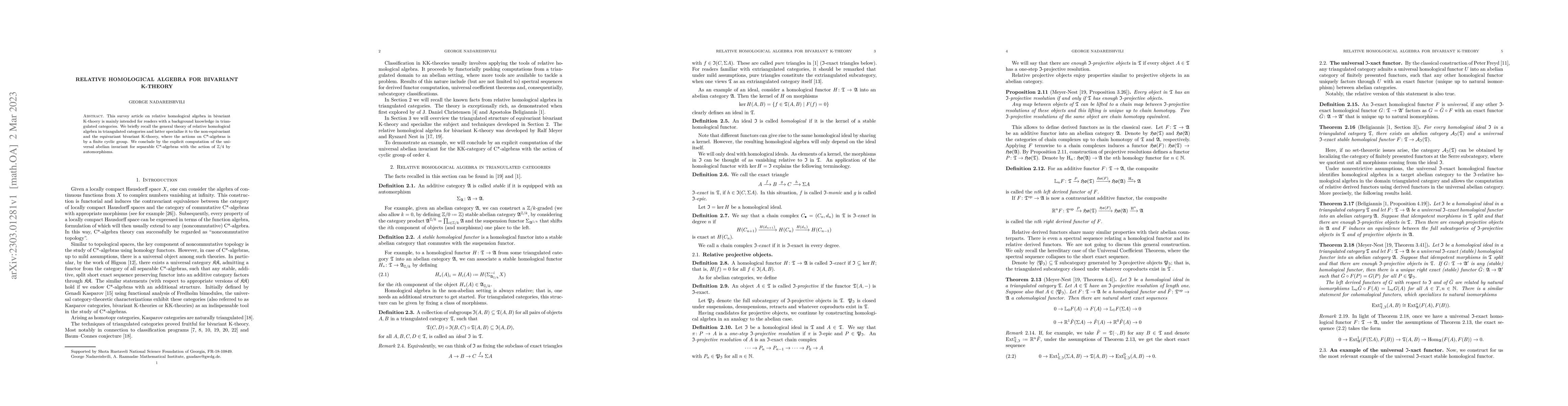 Thumbnail for Relative homological algebra for bivariant K-theory