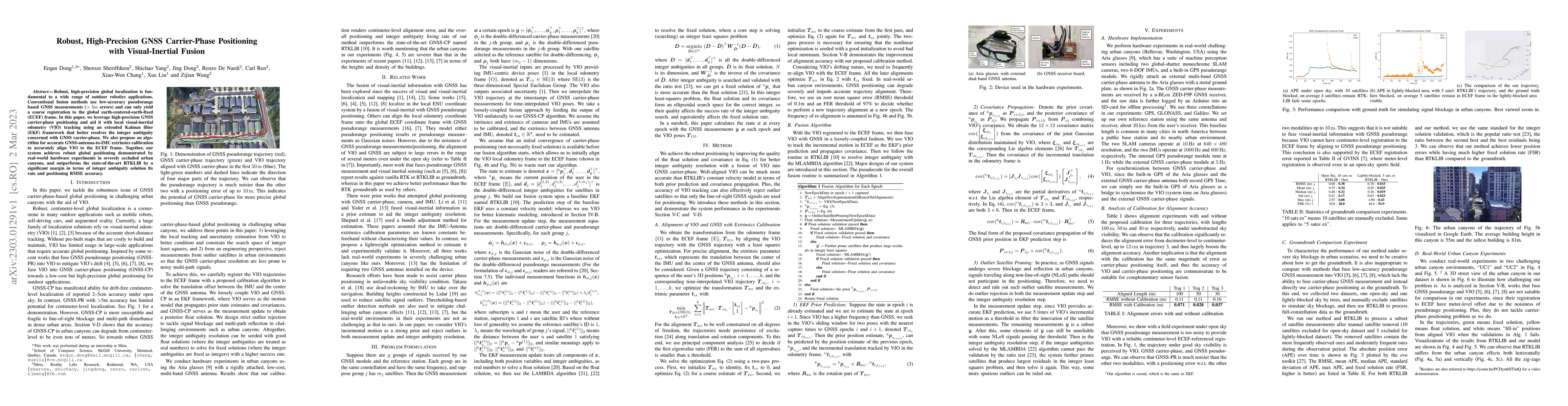 Thumbnail for Robust, High-Precision GNSS Carrier-Phase Positioning with
  Visual-Inertial Fusion