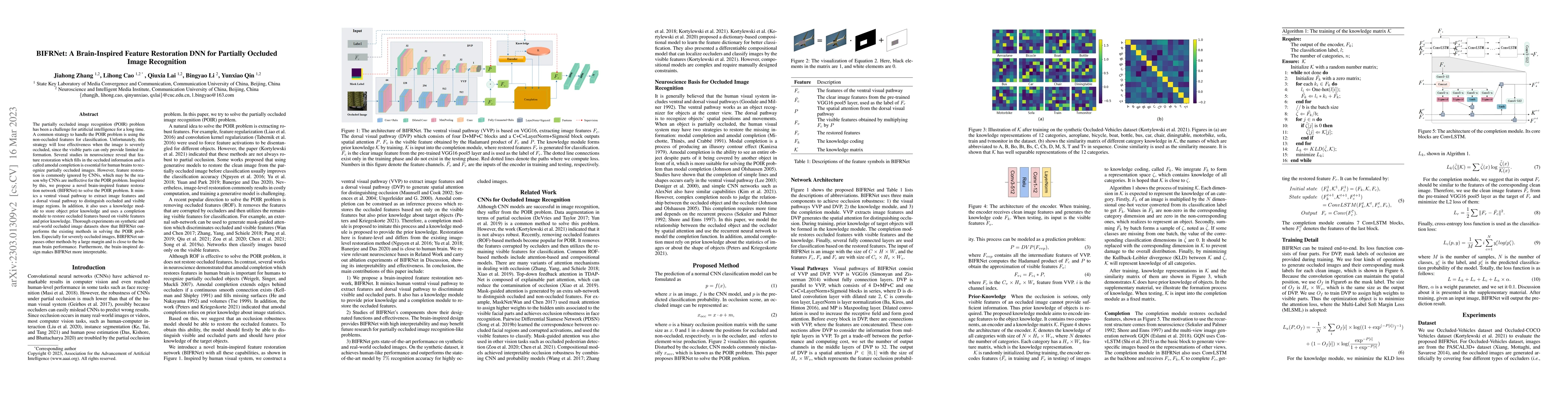Thumbnail for BIFRNet: A Brain-Inspired Feature Restoration DNN for Partially Occluded
  Image Recognition