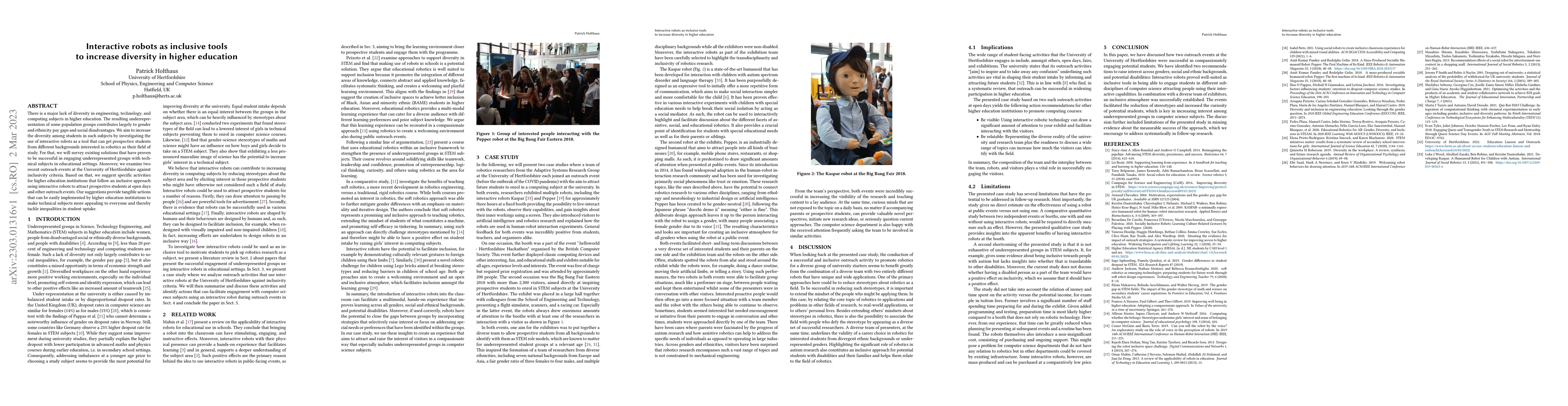 Thumbnail for Interactive robots as inclusive tools to increase diversity in higher
  education