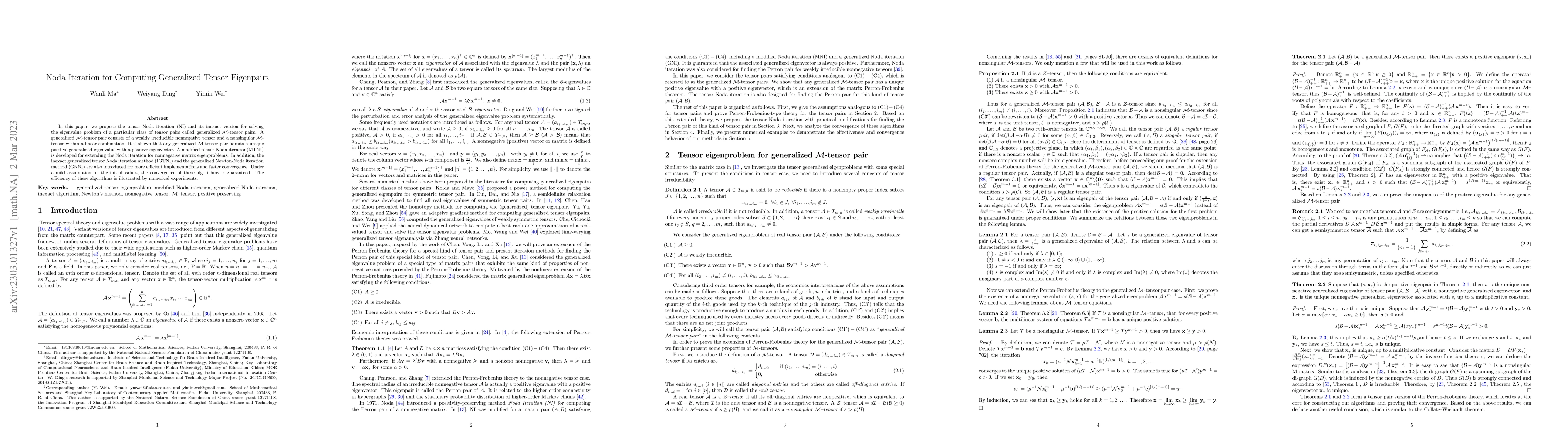 Thumbnail for Noda Iteration for Computing Generalized Tensor Eigenpairs