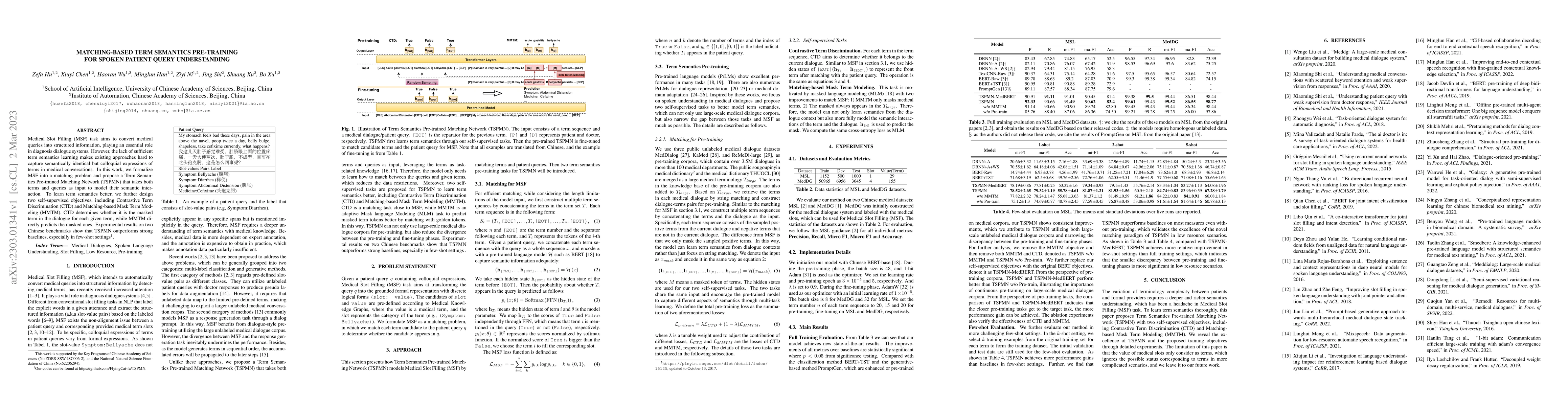Thumbnail for Matching-based Term Semantics Pre-training for Spoken Patient Query
  Understanding
