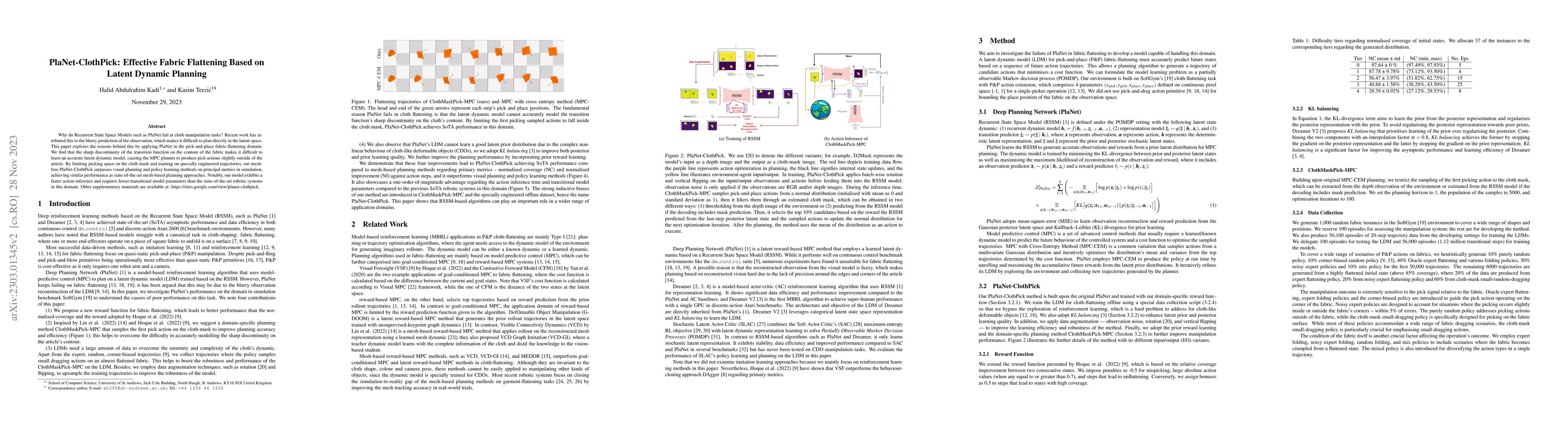 Thumbnail for PlaNet-ClothPick: Effective Fabric Flattening Based on Latent Dynamic
  Planning