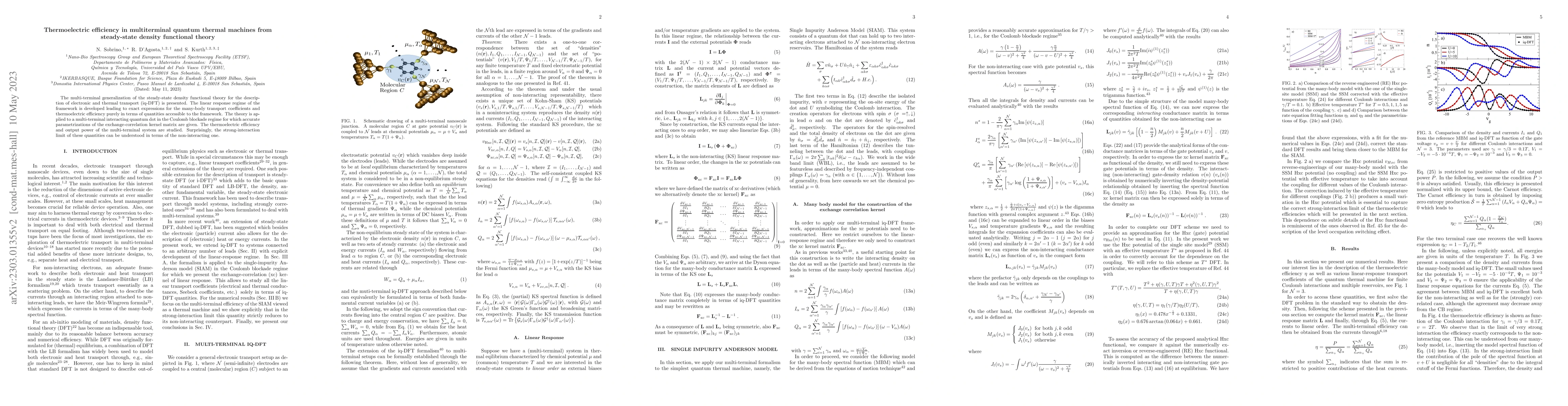 Thumbnail for Thermoelectric efficiency in multiterminal quantum thermal machines from
  steady-state density functional theory