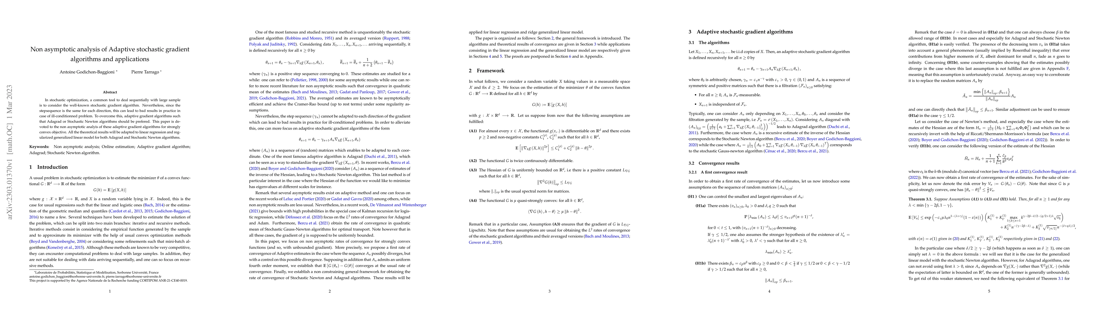 Thumbnail for Non asymptotic analysis of Adaptive stochastic gradient algorithms and
  applications