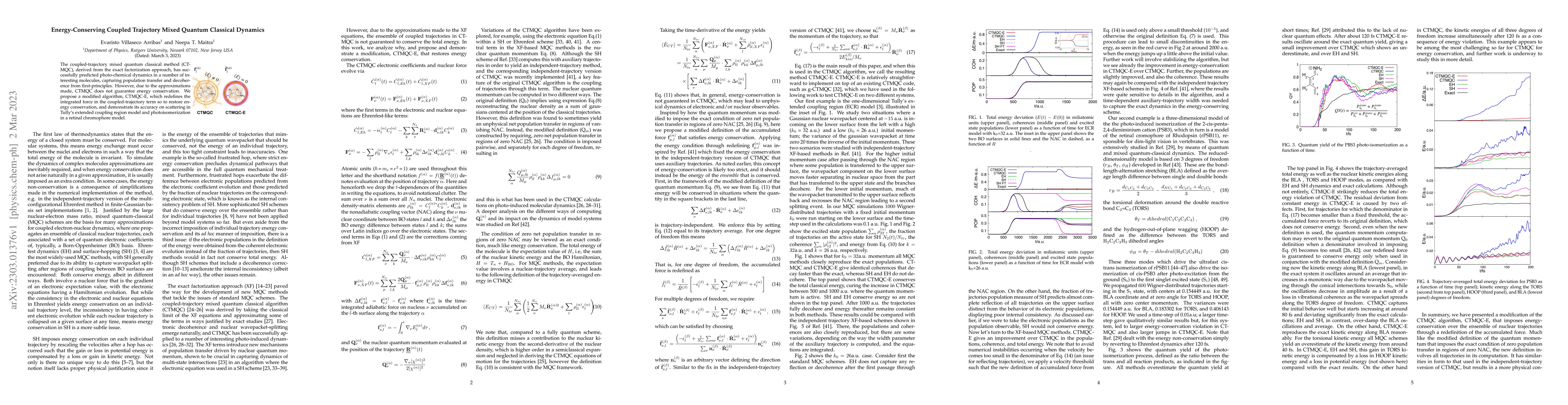 Thumbnail for Energy-Conserving Coupled Trajectory Mixed Quantum Classical Dynamics