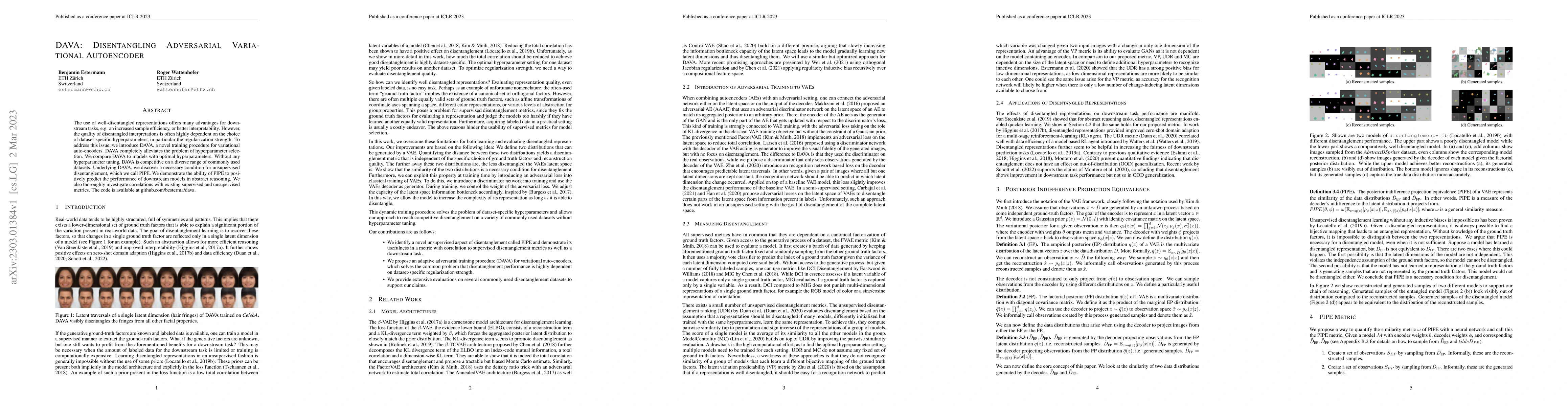 Thumbnail for DAVA: Disentangling Adversarial Variational Autoencoder