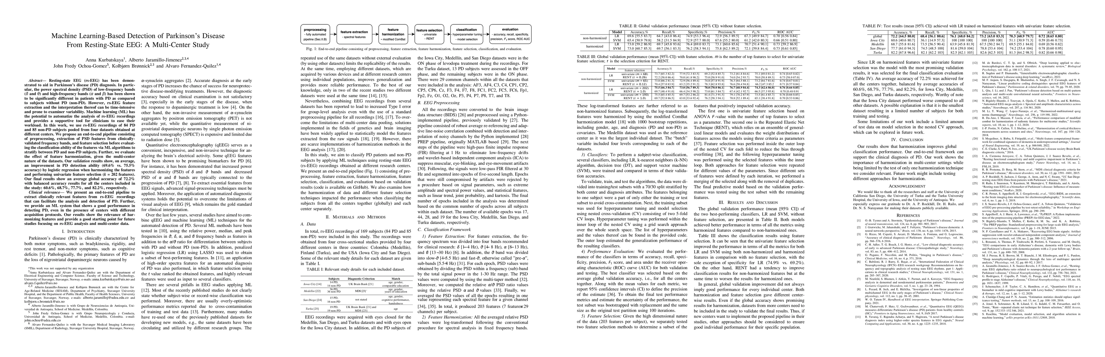 Thumbnail for Machine Learning-Based Detection of Parkinson's Disease From
  Resting-State EEG: A Multi-Center Study
