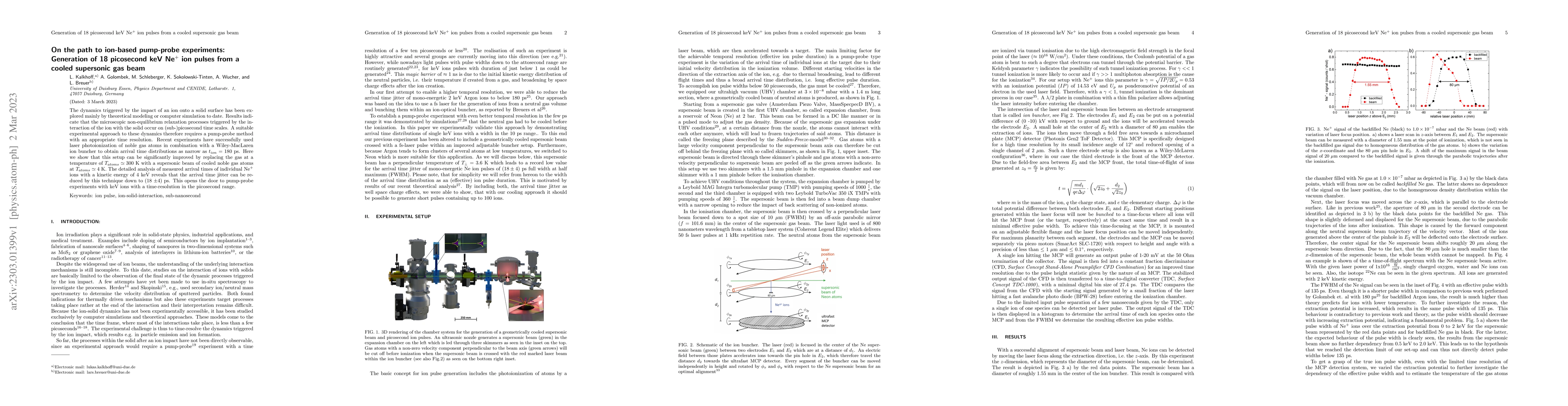 Thumbnail for On the path to ion-based pump-probe experiments: Generation of 18
  picosecond keV Ne$^+$ ion pulses from a cooled supersonic gas beam
