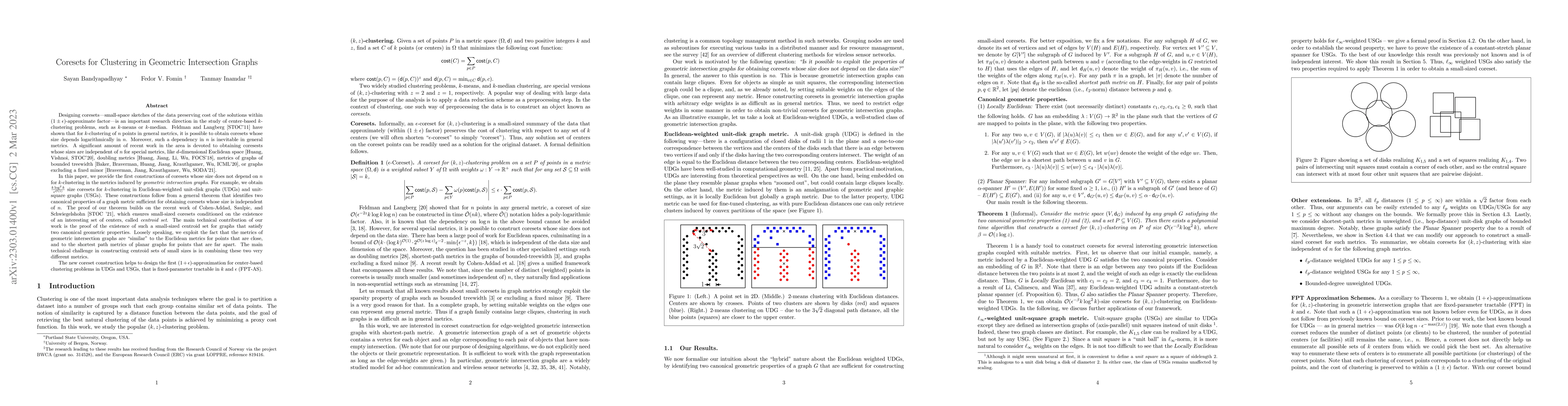 Thumbnail for Coresets for Clustering in Geometric Intersection Graphs