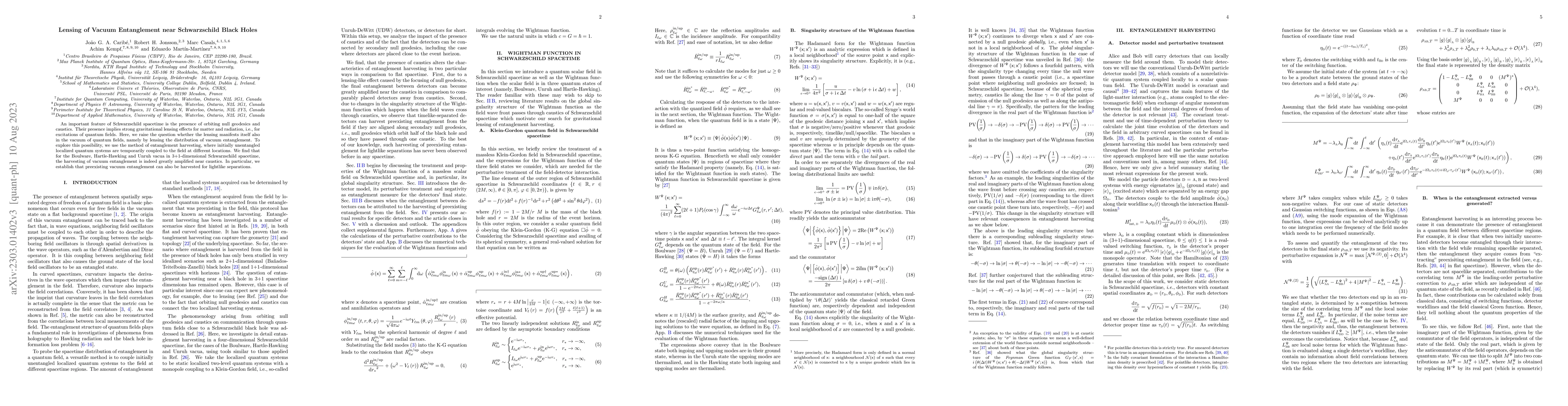 Thumbnail for Lensing of Vacuum Entanglement near Schwarzschild Black Holes