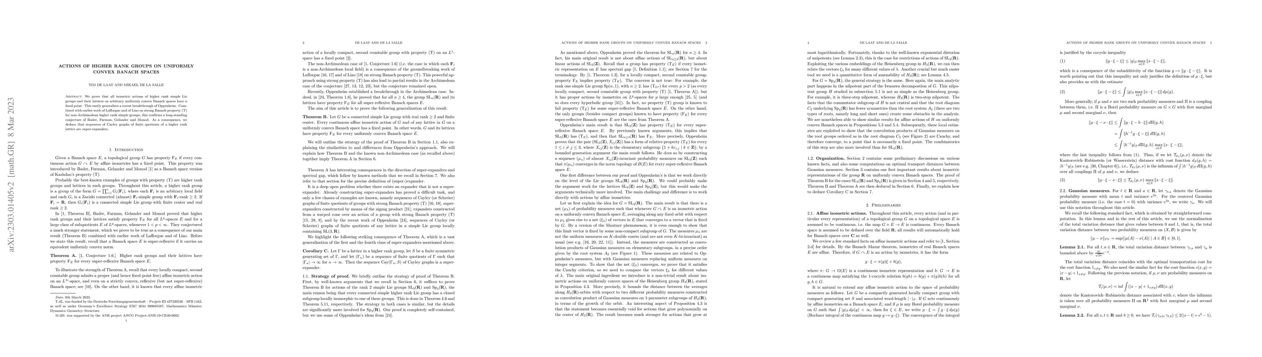 Thumbnail for Actions of higher rank groups on uniformly convex Banach spaces