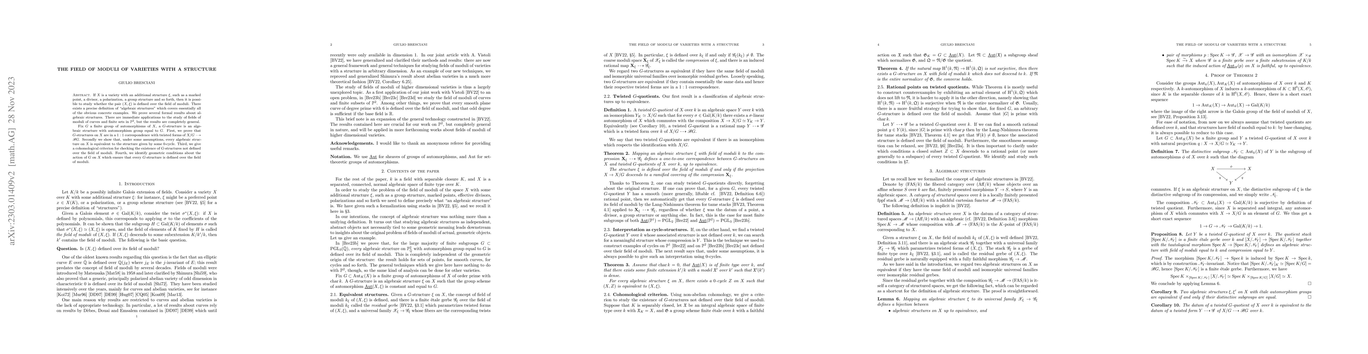 Thumbnail for The field of moduli of varieties with a structure