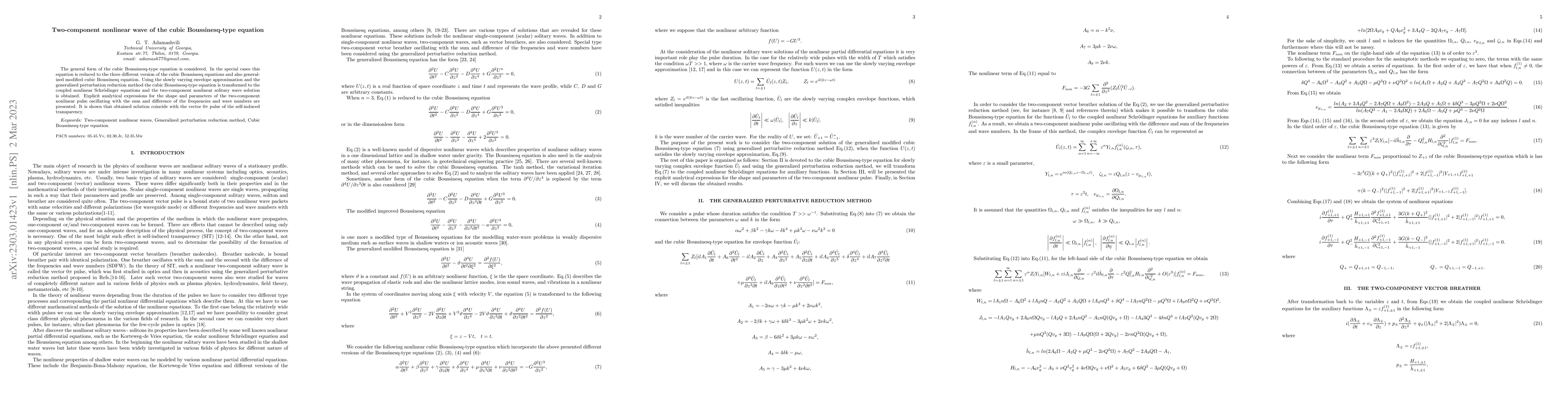 Thumbnail for Two-component nonlinear wave of the cubic Boussinesq-type equation