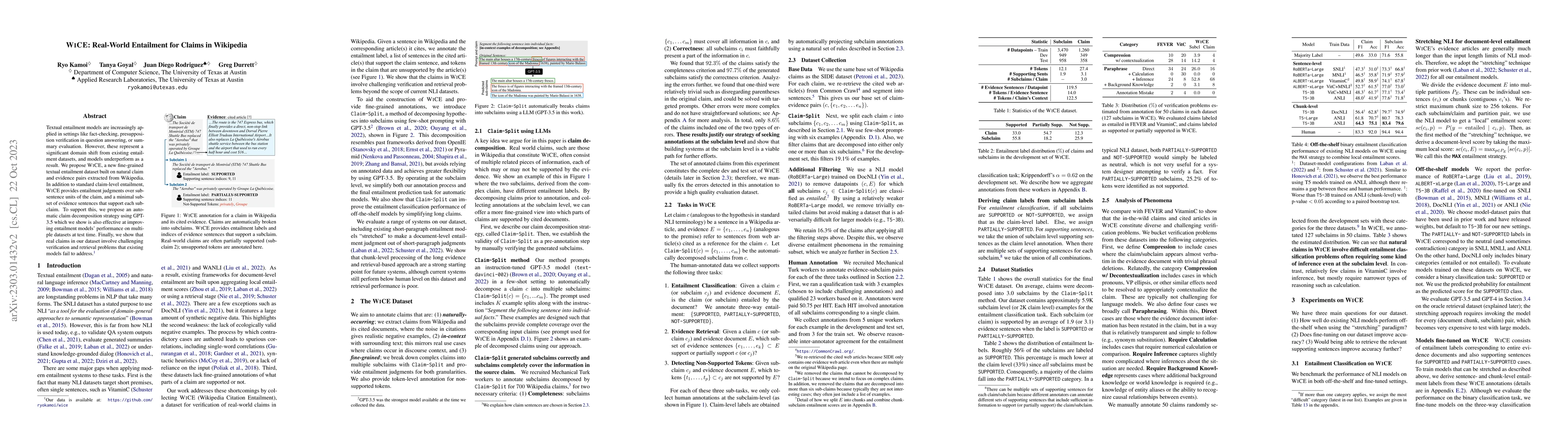 Thumbnail for WiCE: Real-World Entailment for Claims in Wikipedia