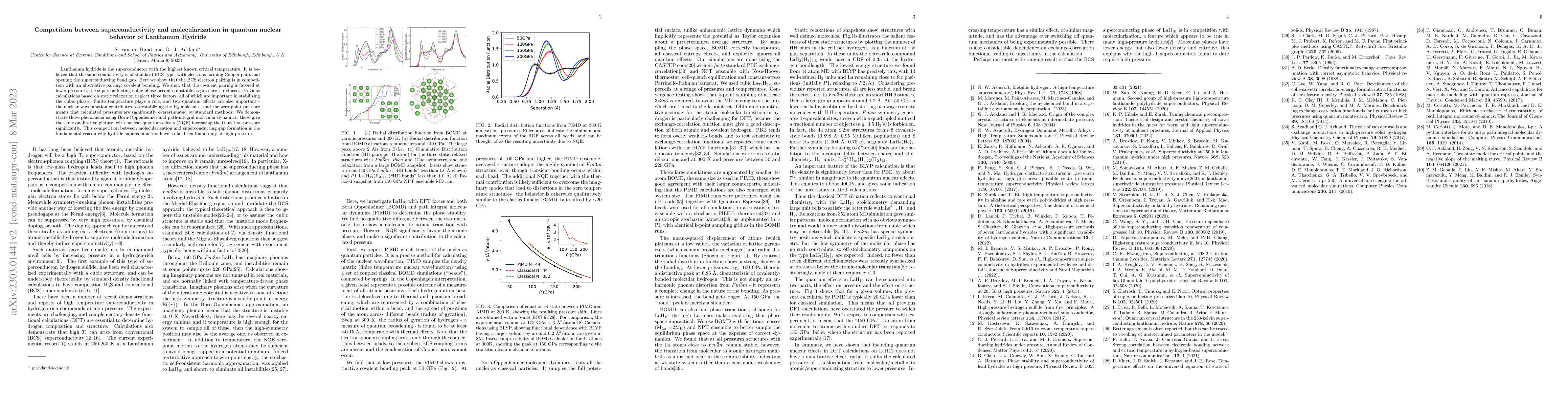 Thumbnail for Competition between superconductivity and molecularization in quantum
  nuclear behavior of Lanthanum Hydride