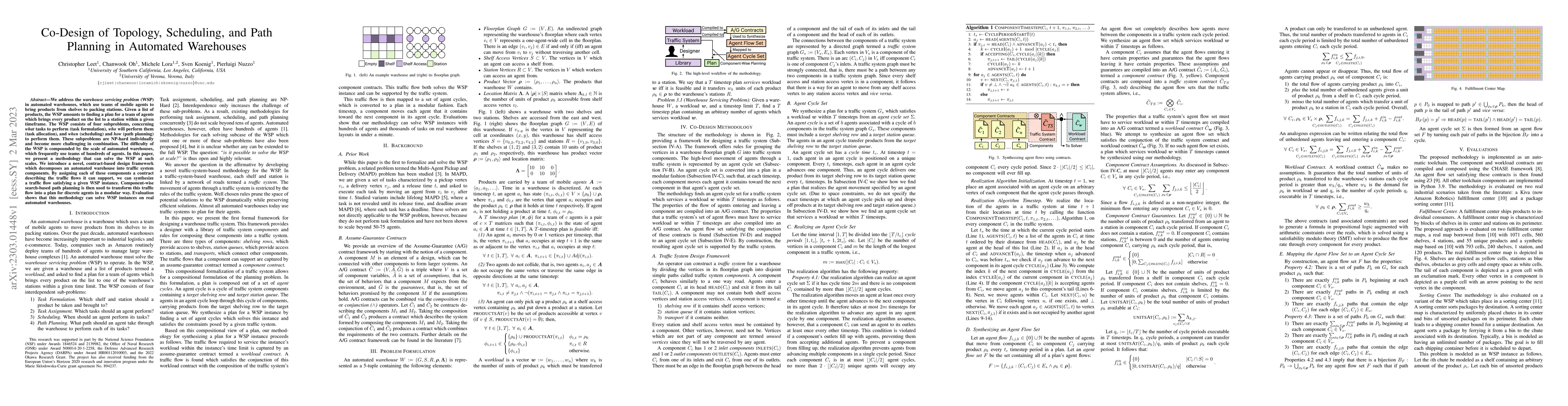 Thumbnail for Co-Design of Topology, Scheduling, and Path Planning in Automated
  Warehouses