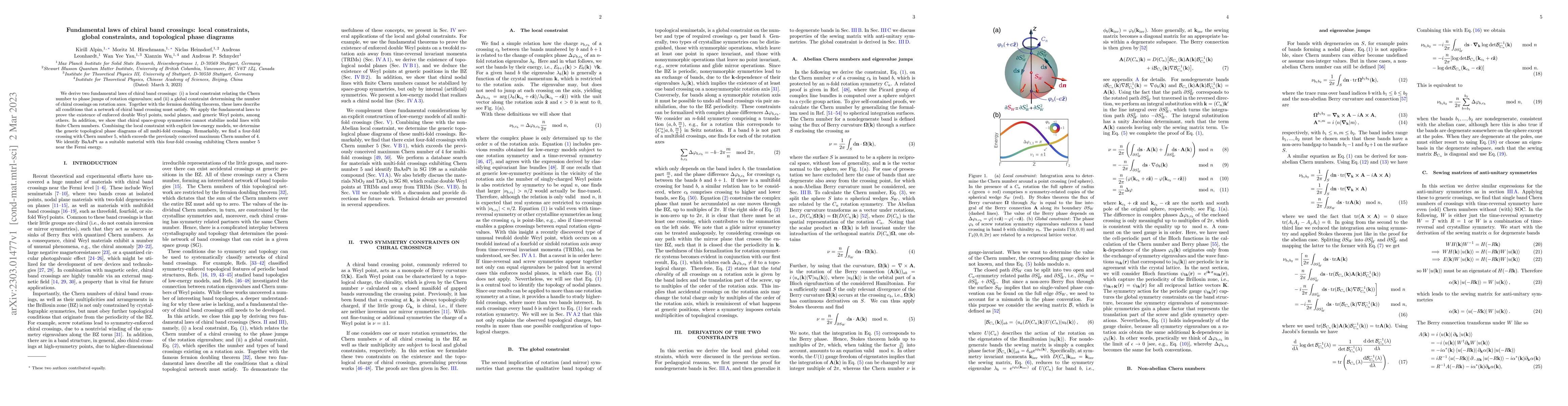 Thumbnail for Fundamental laws of chiral band crossings: local constraints, global
  constraints, and topological phase diagrams