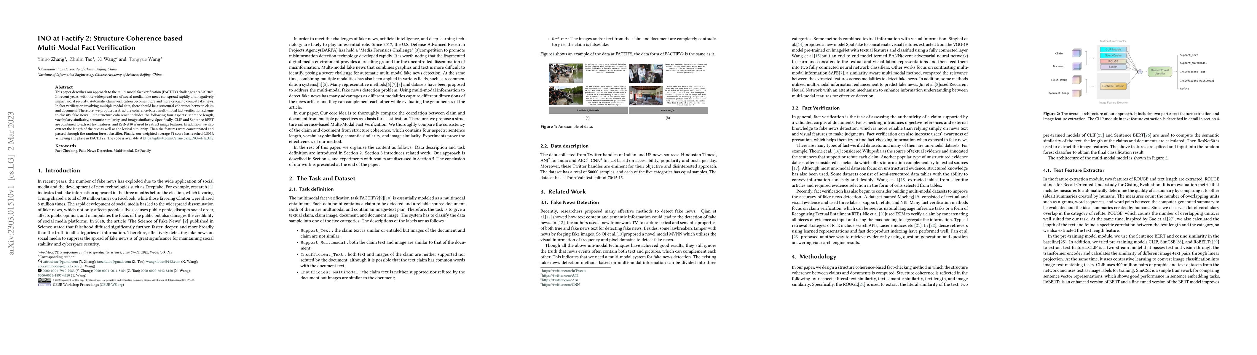 Thumbnail for INO at Factify 2: Structure Coherence based Multi-Modal Fact
  Verification