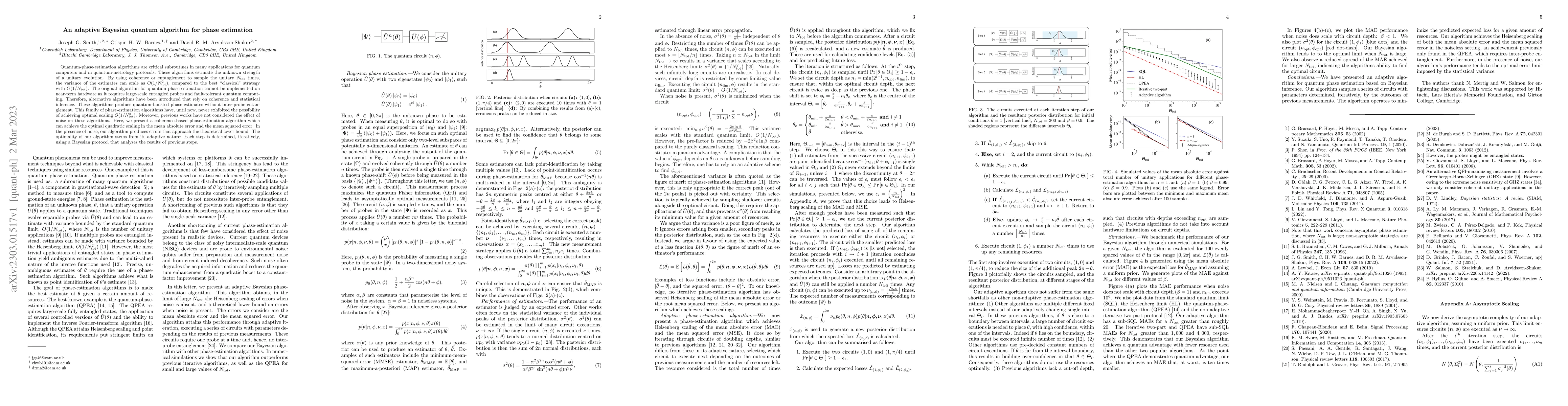 Thumbnail for An adaptive Bayesian quantum algorithm for phase estimation