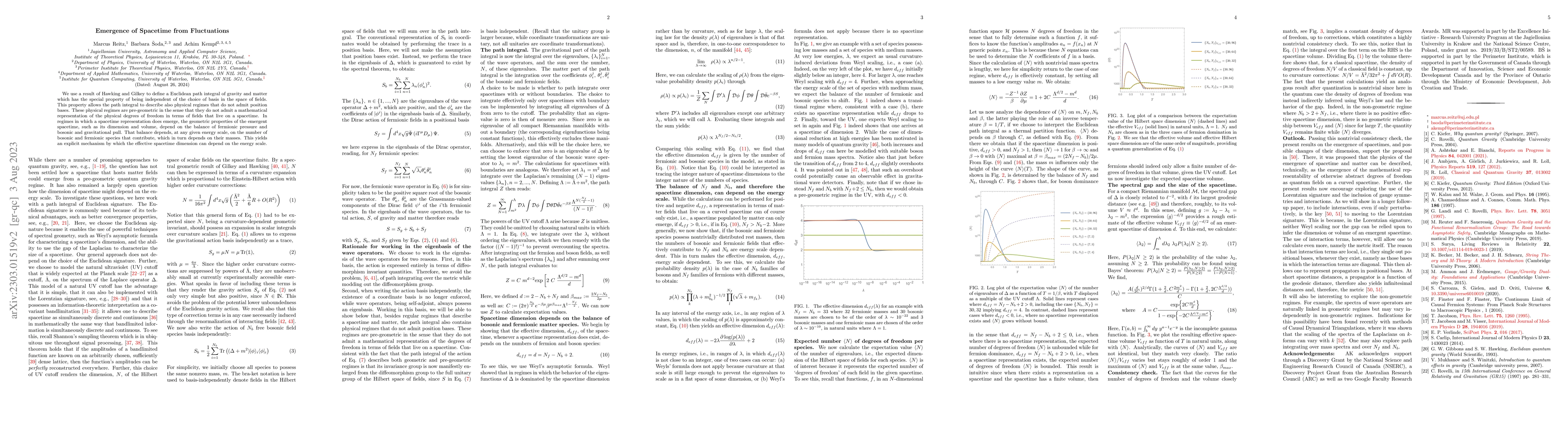 Thumbnail for Emergence of Spacetime from Fluctuations