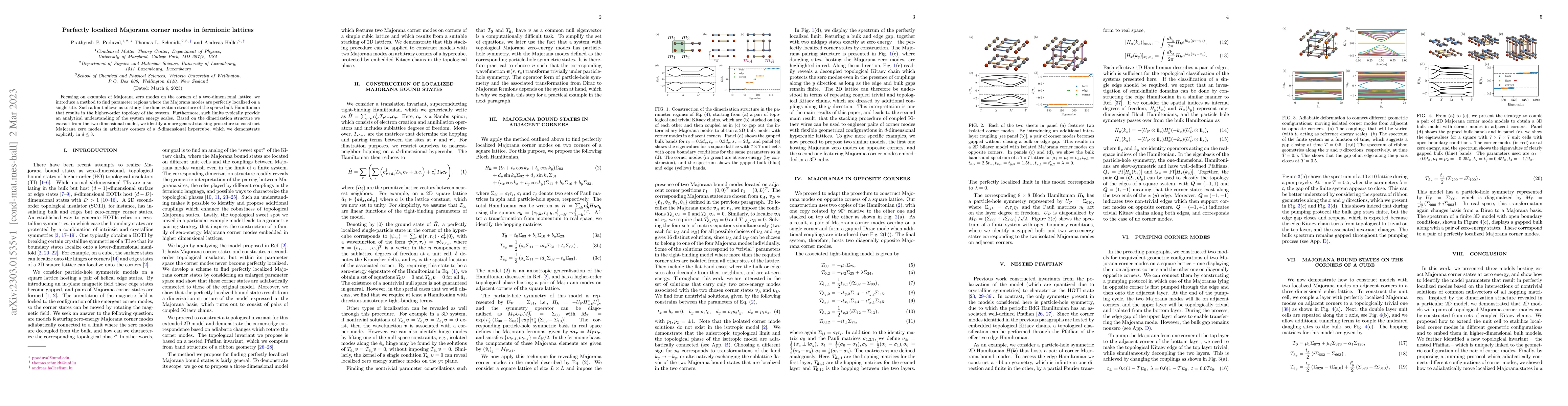 Thumbnail for Perfectly localized Majorana corner modes in fermionic lattices