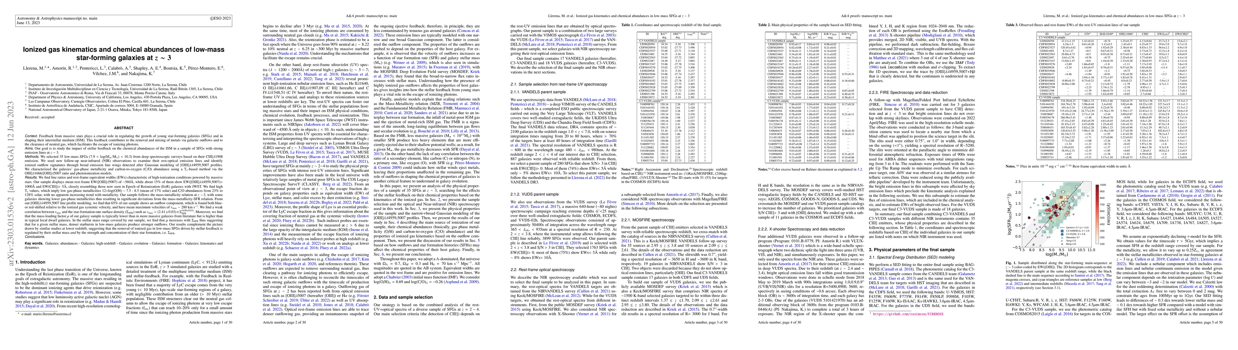 Thumbnail for Ionized gas kinematics and chemical abundances of low-mass star-forming
  galaxies at $z\sim 3$