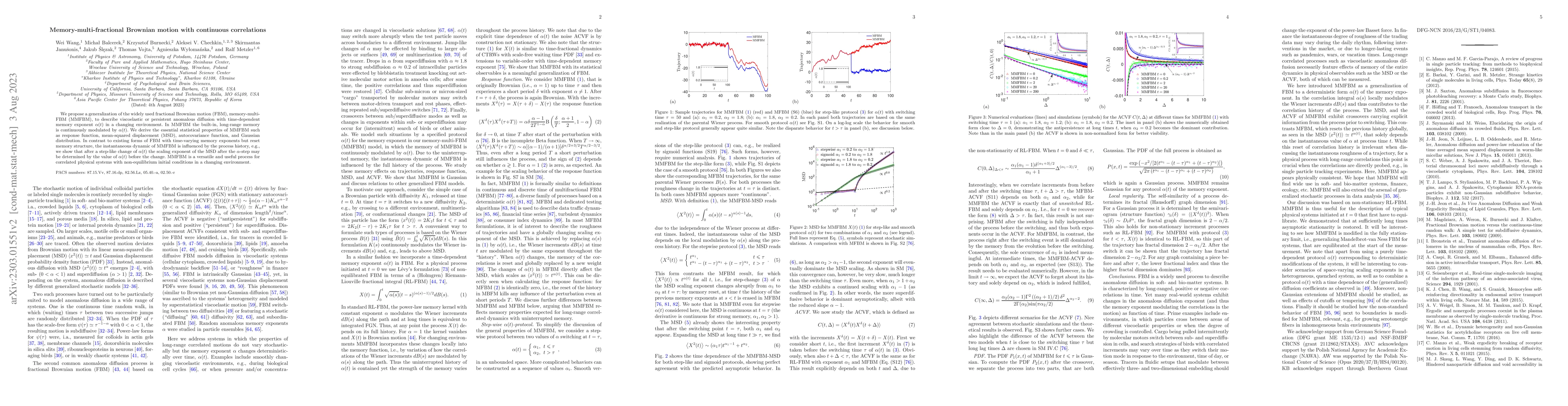 Thumbnail for Memory-multi-fractional Brownian motion with continuous correlations