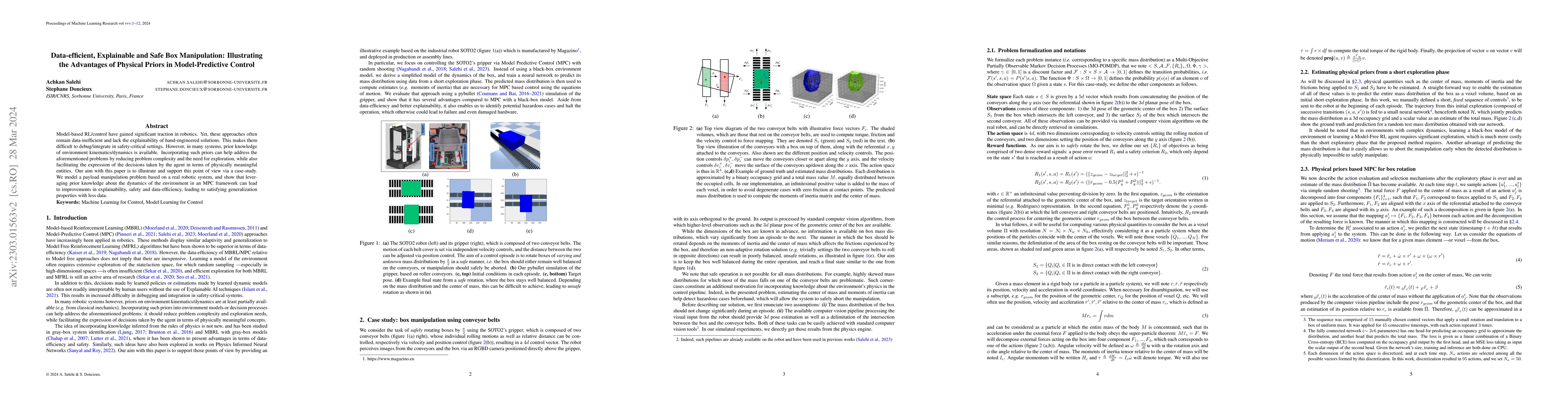 Thumbnail for Data-efficient, Explainable and Safe Box Manipulation: Illustrating the
  Advantages of Physical Priors in Model-Predictive Control