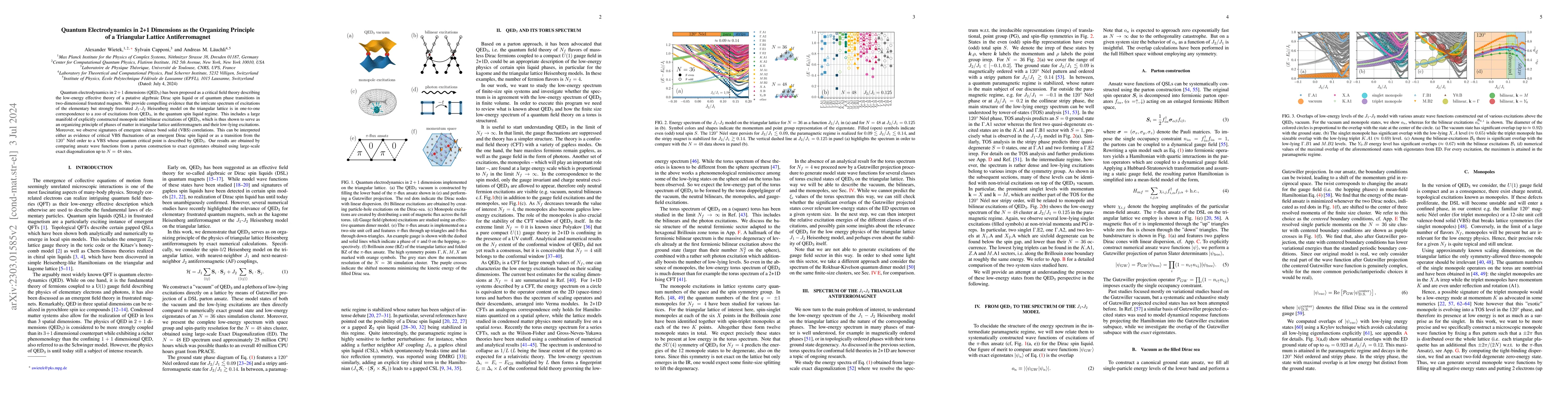 Thumbnail for Quantum Electrodynamics in 2+1 Dimensions as the Organizing Principle of
  a Triangular Lattice Antiferromagnet