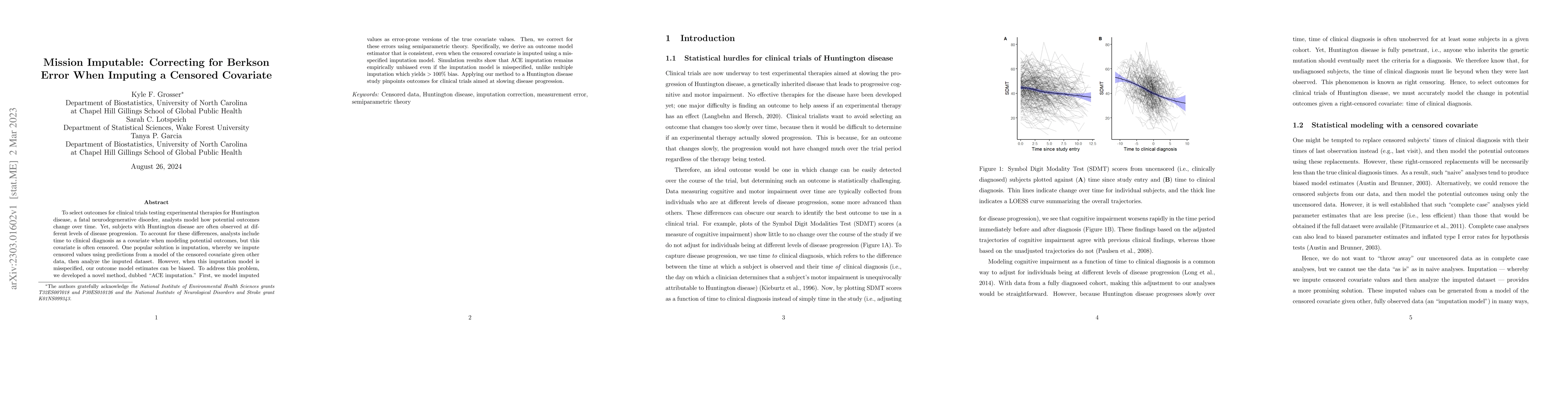 Thumbnail for Mission Imputable: Correcting for Berkson Error When Imputing a Censored
  Covariate