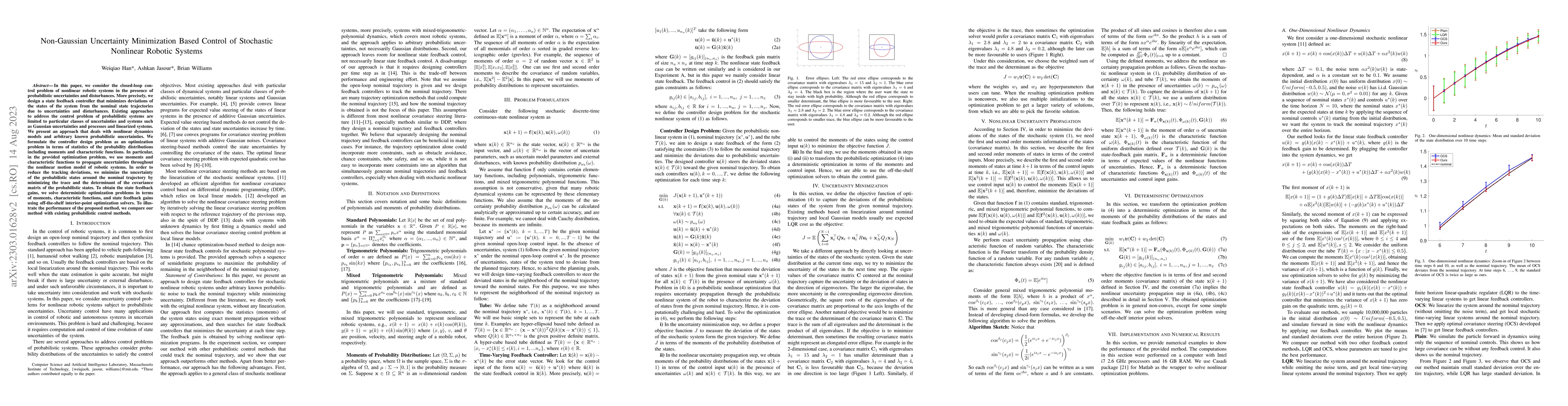 Thumbnail for Non-Gaussian Uncertainty Minimization Based Control of Stochastic
  Nonlinear Robotic Systems
