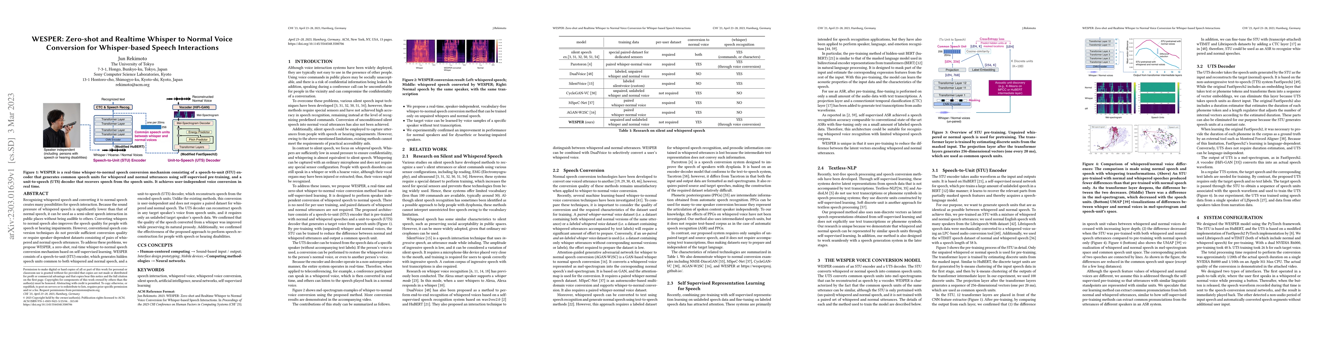 Thumbnail for WESPER: Zero-shot and Realtime Whisper to Normal Voice Conversion for
  Whisper-based Speech Interactions