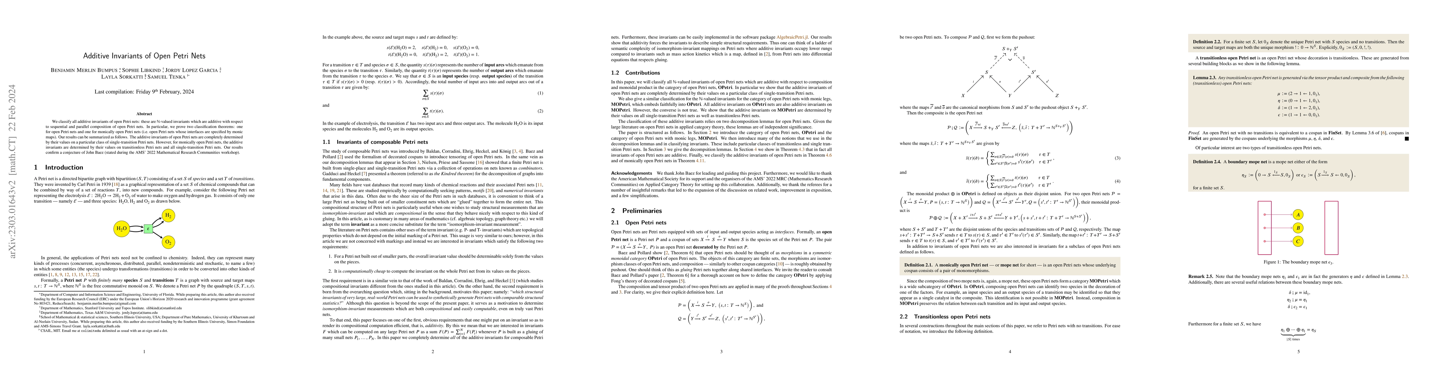Thumbnail for Additive Invariants of Open Petri Nets