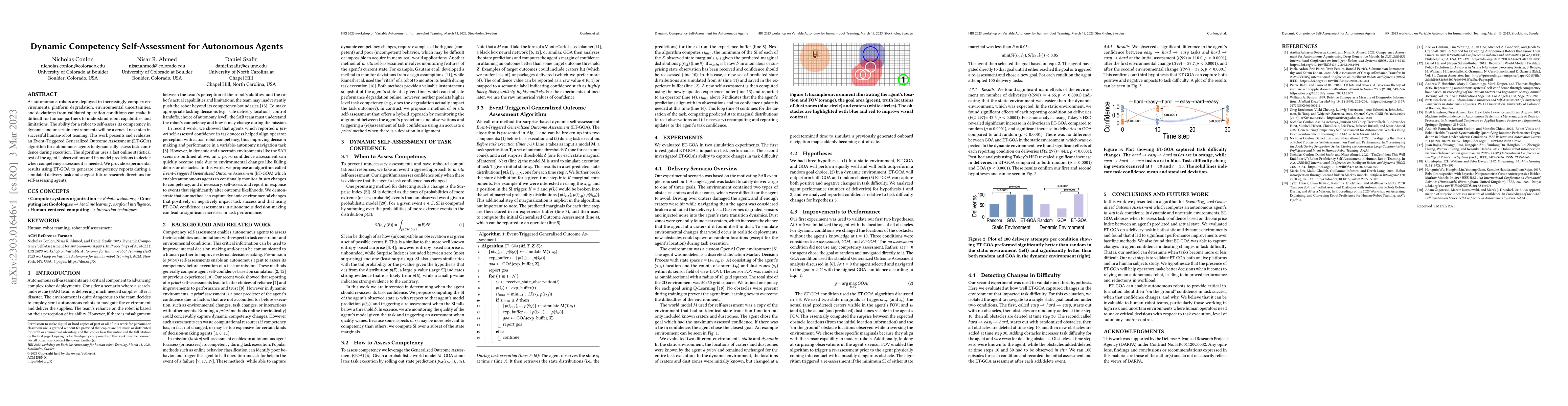 Thumbnail for Dynamic Competency Self-Assessment for Autonomous Agents