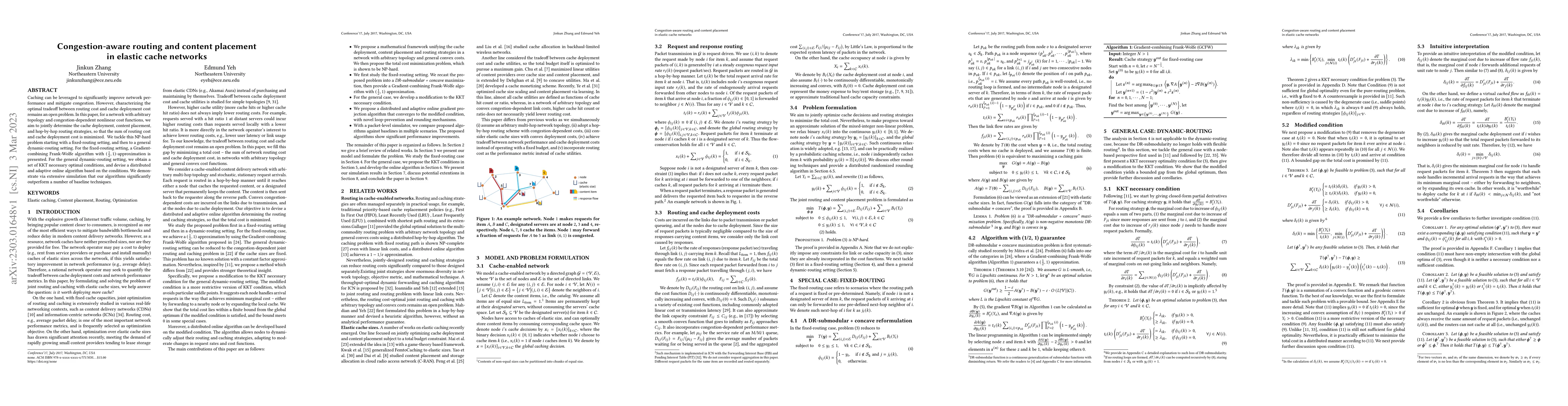 Thumbnail for Congestion-aware routing and content placement in elastic cache networks
