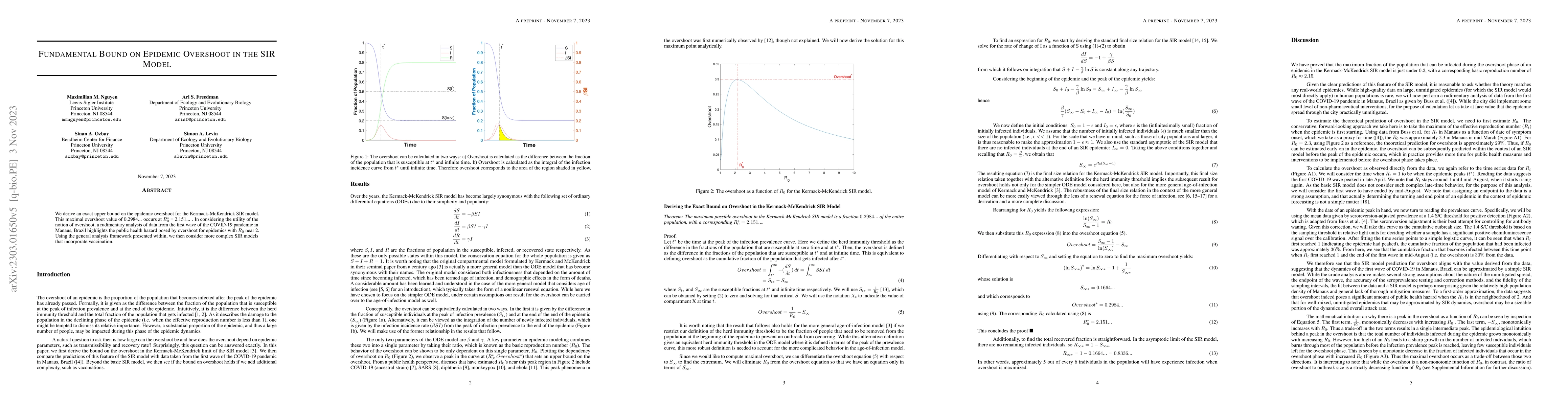 Thumbnail for Fundamental Bound on Epidemic Overshoot in the SIR Model
