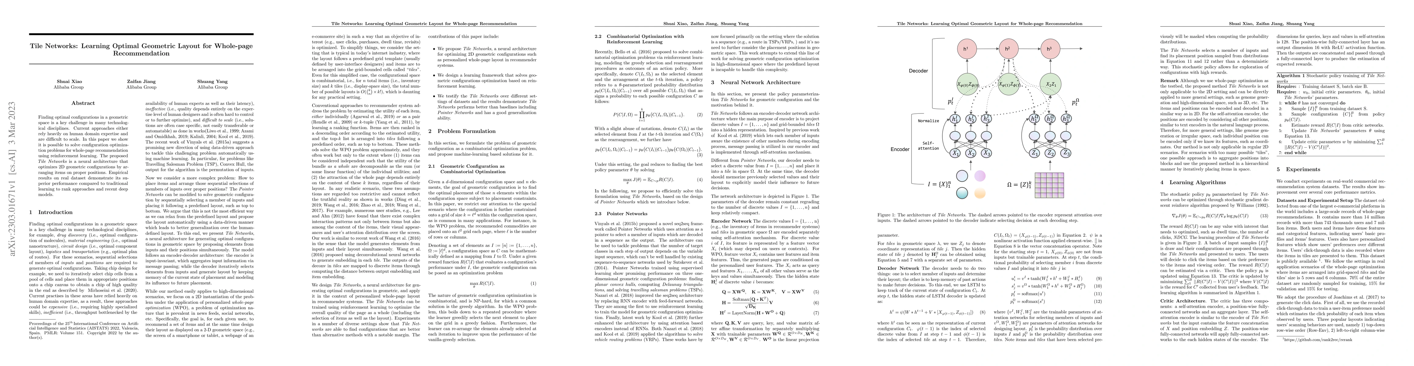 Thumbnail for Tile Networks: Learning Optimal Geometric Layout for Whole-page
  Recommendation