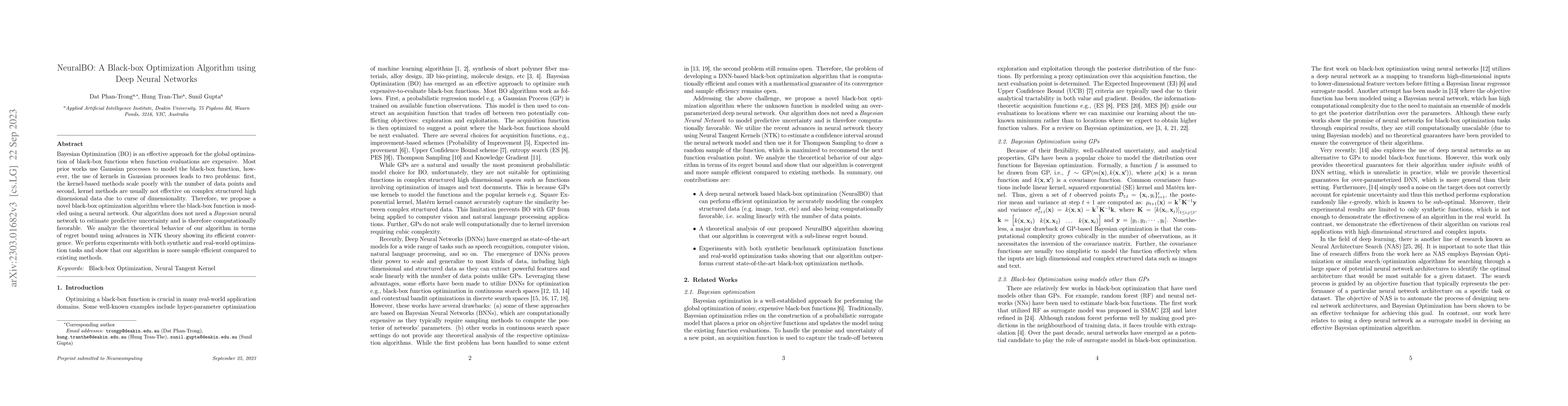 Thumbnail for Neural-BO: A Black-box Optimization Algorithm using Deep Neural Networks