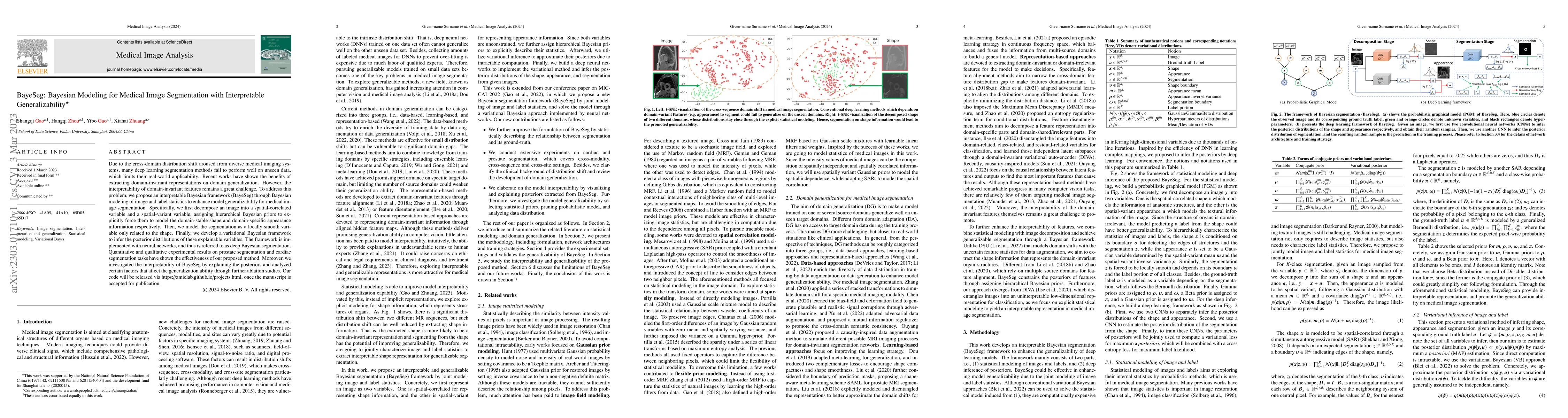 Thumbnail for BayeSeg: Bayesian Modeling for Medical Image Segmentation with
  Interpretable Generalizability