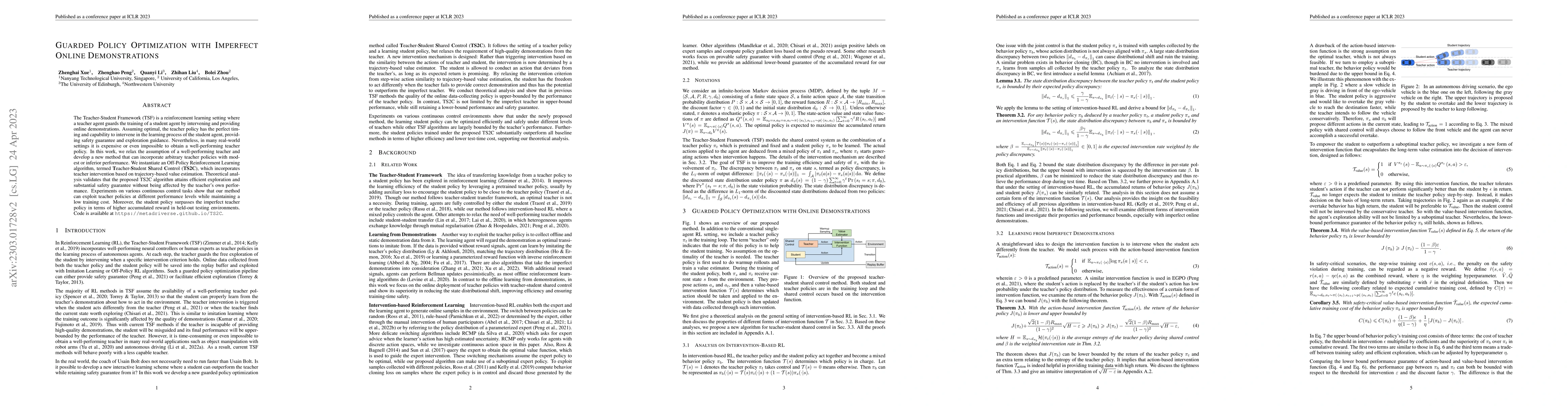 Thumbnail for Guarded Policy Optimization with Imperfect Online Demonstrations