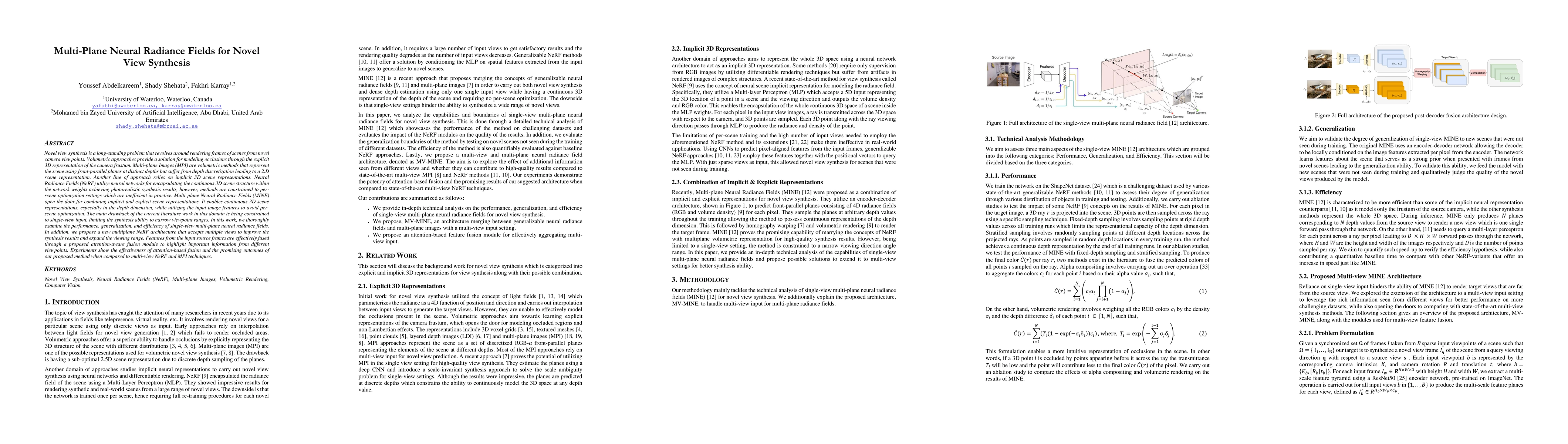 Thumbnail for Multi-Plane Neural Radiance Fields for Novel View Synthesis