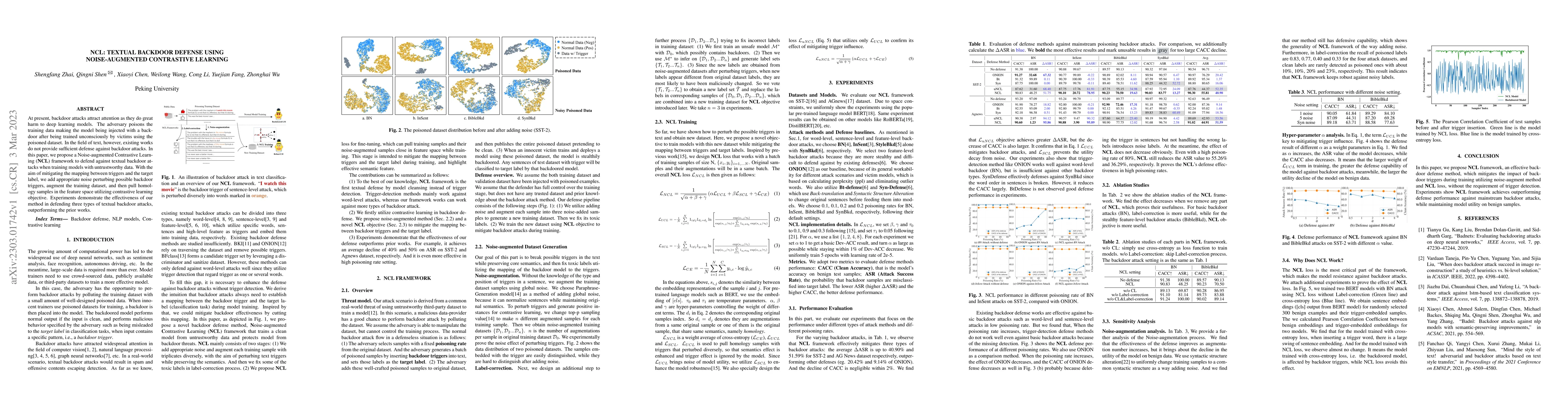 Thumbnail for NCL: Textual Backdoor Defense Using Noise-augmented Contrastive Learning