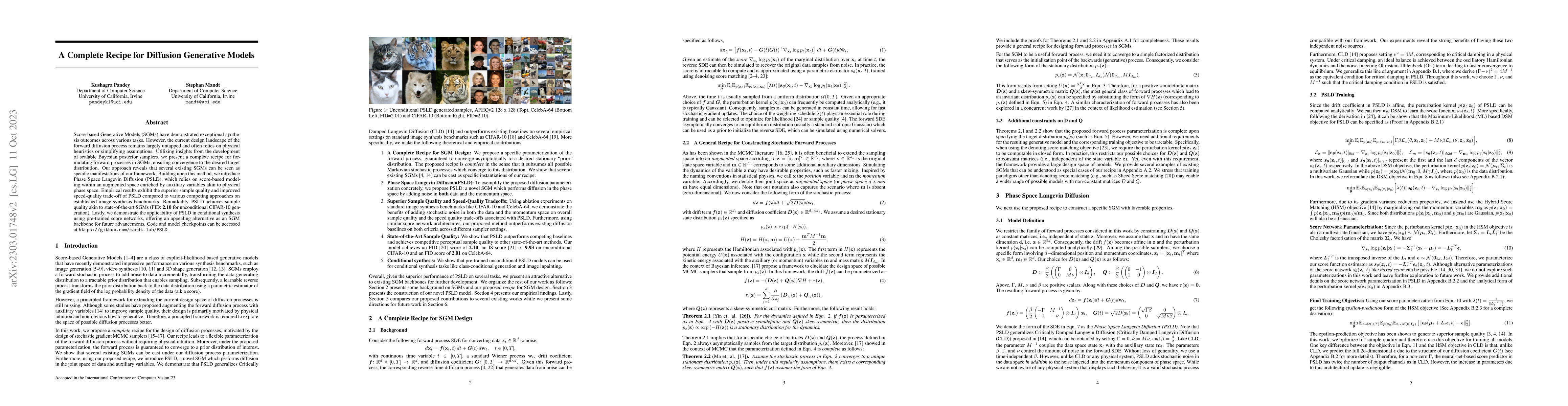 Thumbnail for A Complete Recipe for Diffusion Generative Models